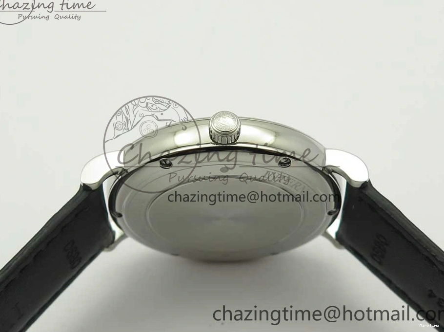 MIROTIME 1228 Portofino Automatic SS FKF 1:1 Best Edition White Dial RG Markers on Black Leather Strap A Stretchable 7141